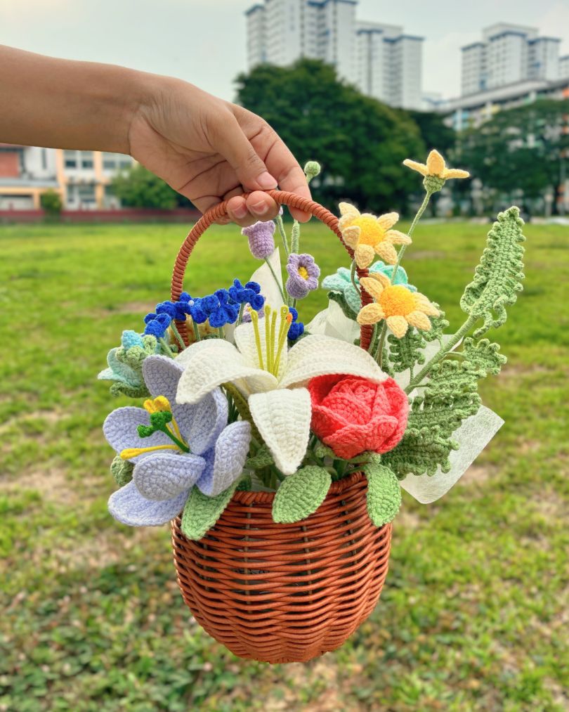 Crochet Flower Jamming (Flower Basket)