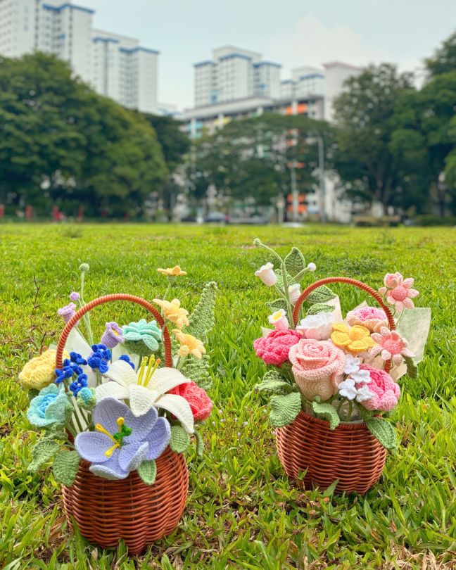 Crochet Flower Jamming (Flower Basket)