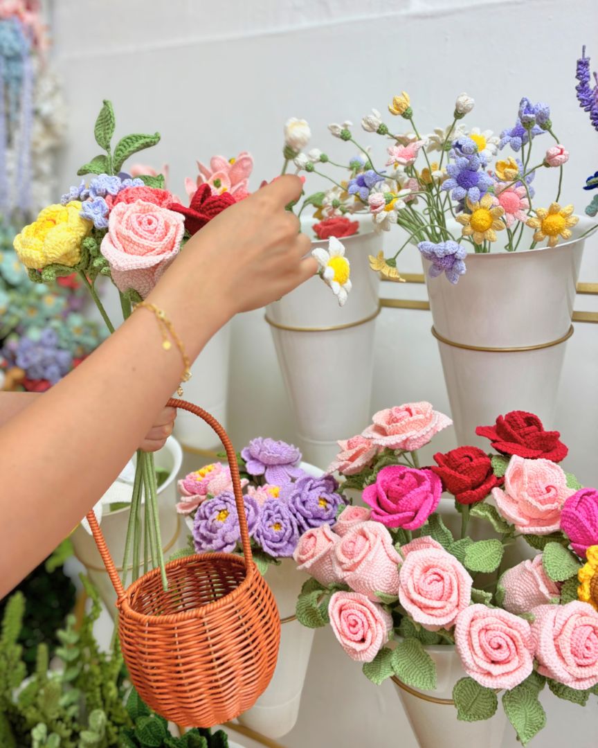 Crochet Flower Jamming (Flower Basket)