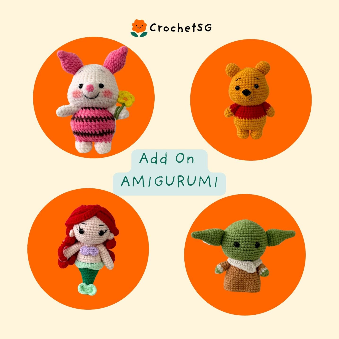 Add-On Crochet Figurine (Amigurumi) Cartoon
