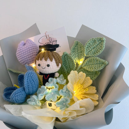 Bright Beginning Crochet Flower Bouquet (Boy Zoom in Lewisia)