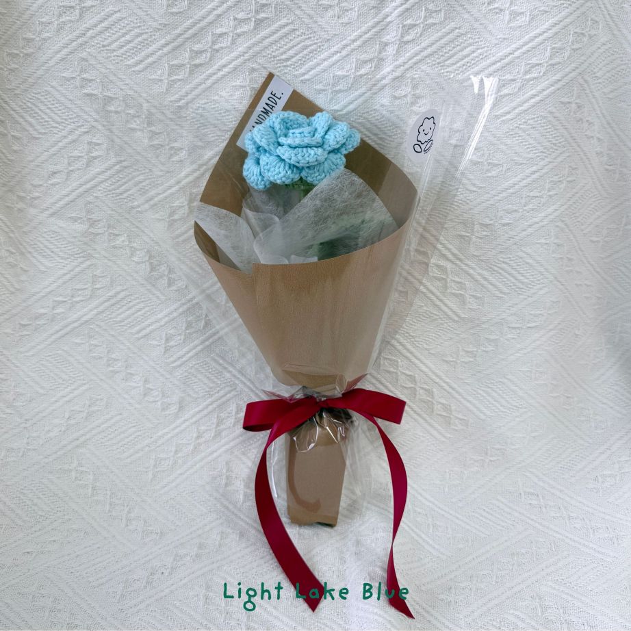 Single Stalk Crochet Flower Bundle – Garden Rose (Set of 5)