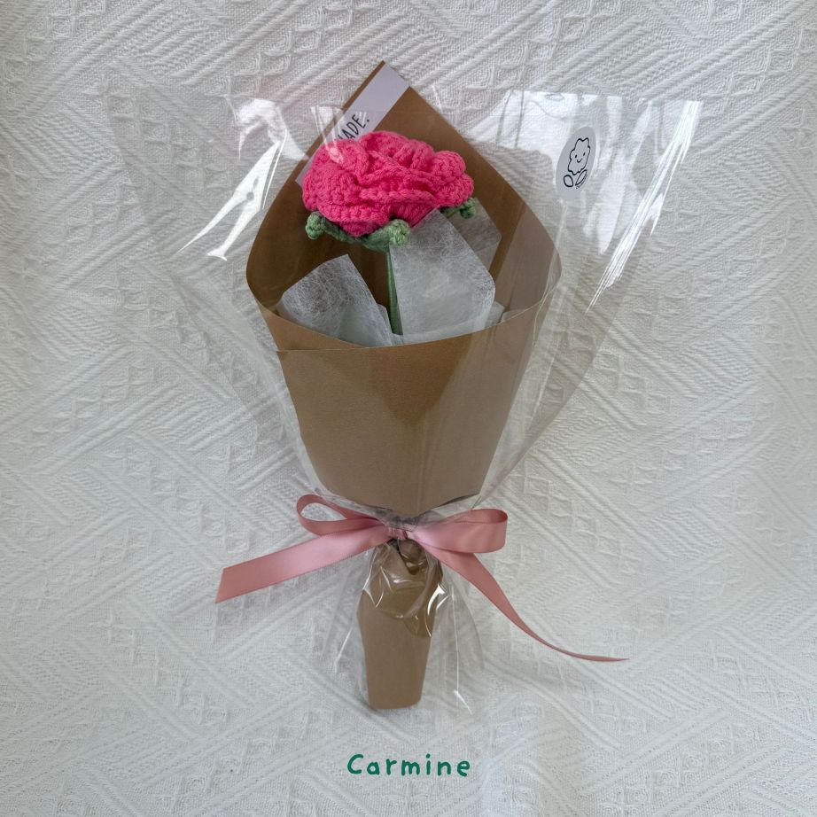 Single Stalk Crochet Flower Bundle – Garden Rose (Set of 5)