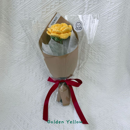 Single Stalk Crochet Flower Bundle – Garden Rose (Set of 5)
