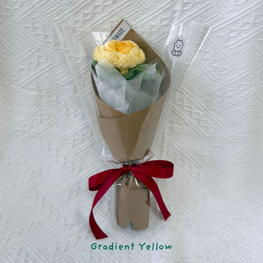 Single Stalk Crochet Flower Bundle – Garden Rose (Set of 5)