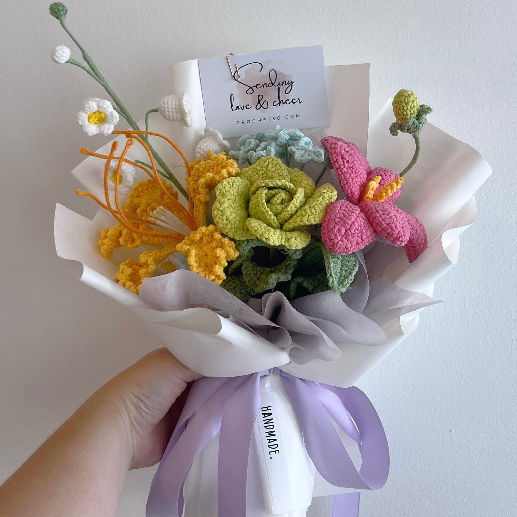 Light it up Crochet Flower Bouquet