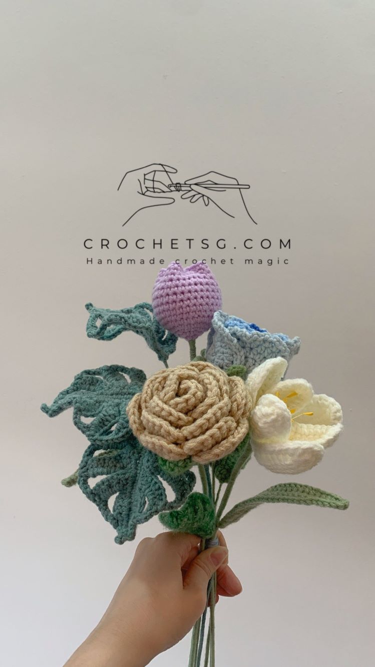 Sky Meadows Crochet Flower Bouquet (Flower Combination)