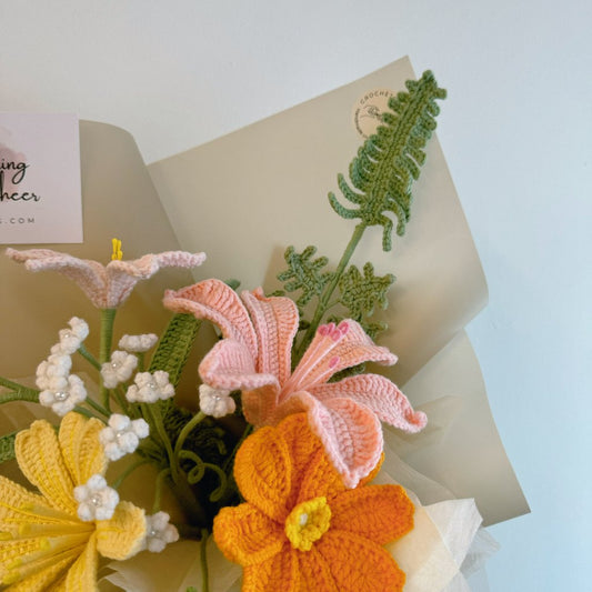 Spring Field Crochet Flower Bouquet (Zoom in Peru Lily)