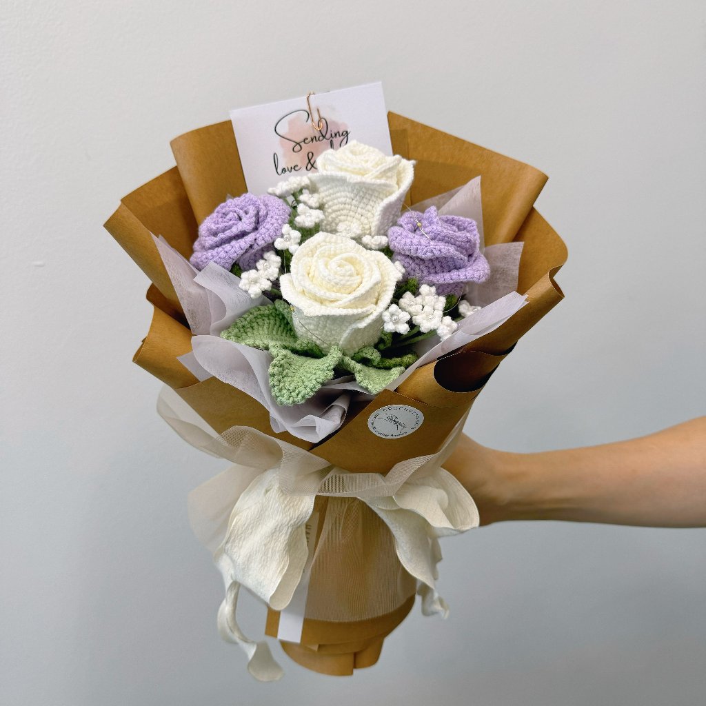 The Purples Of My Life Crochet Flower Bouquet