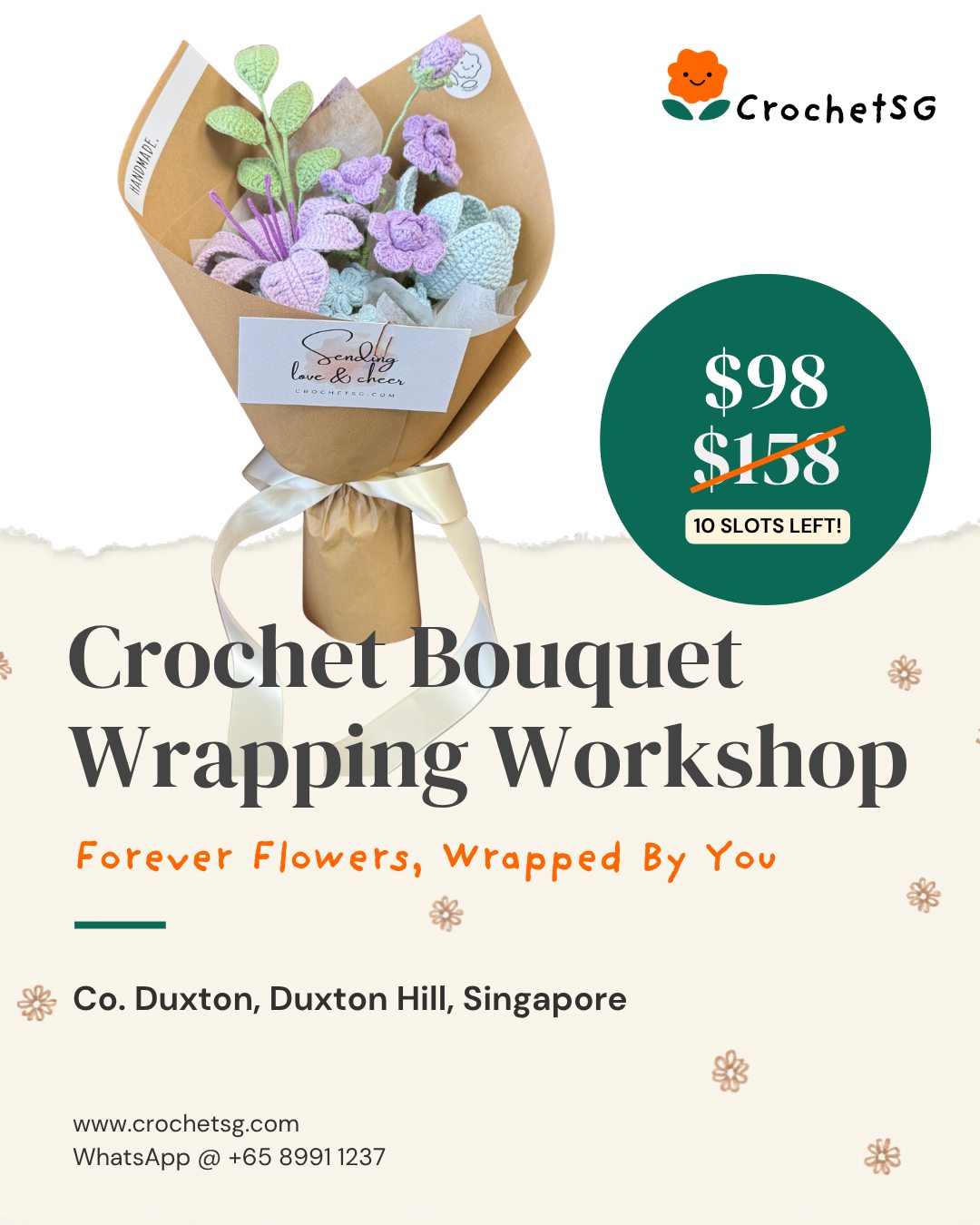 CrochetSG x Co. Duxton - Crochet Flower Wrapping Workshop